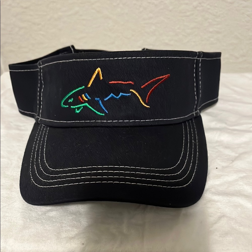 Greg Norman Collection Navy Visor with White Stitching